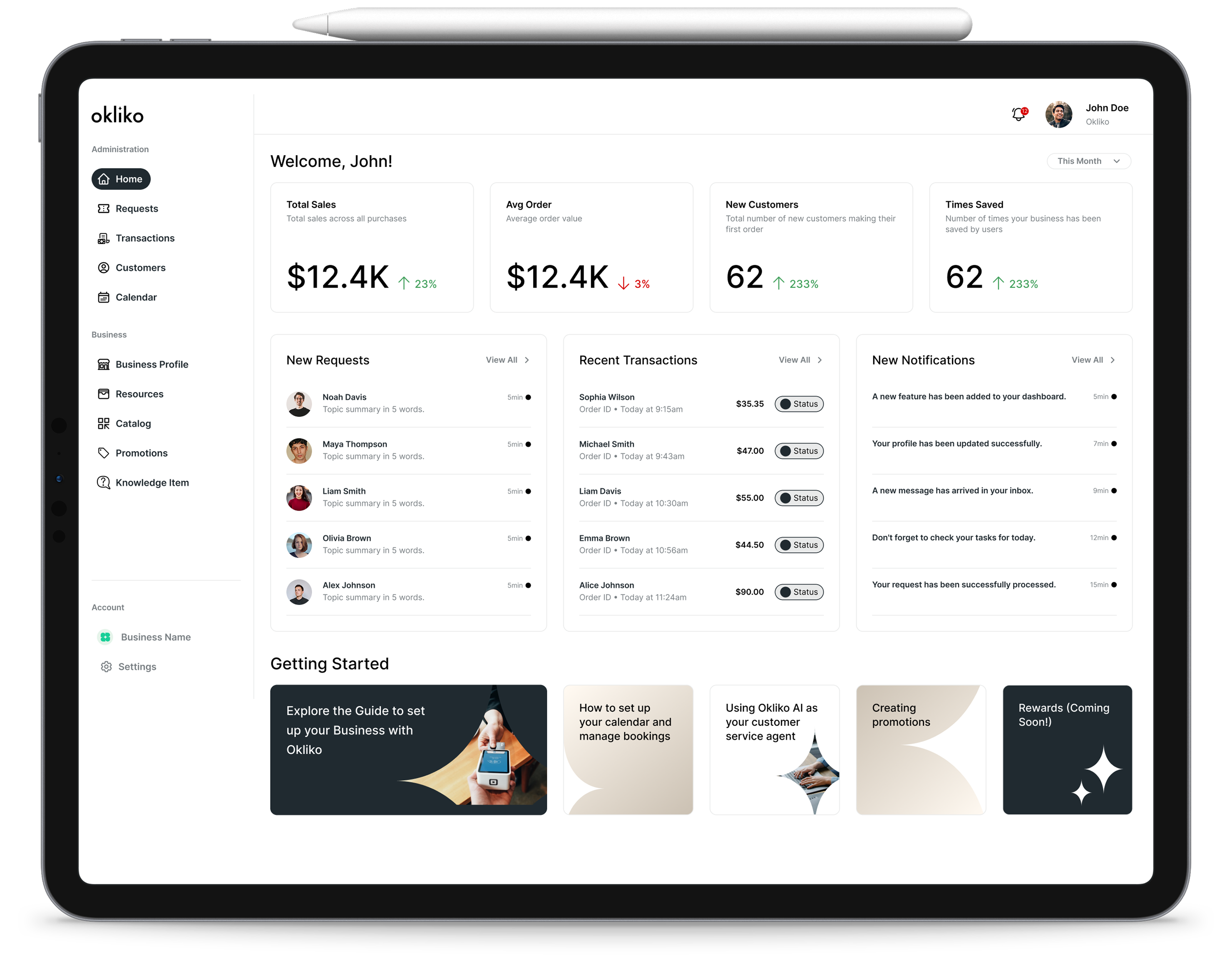Okliko tablet preview